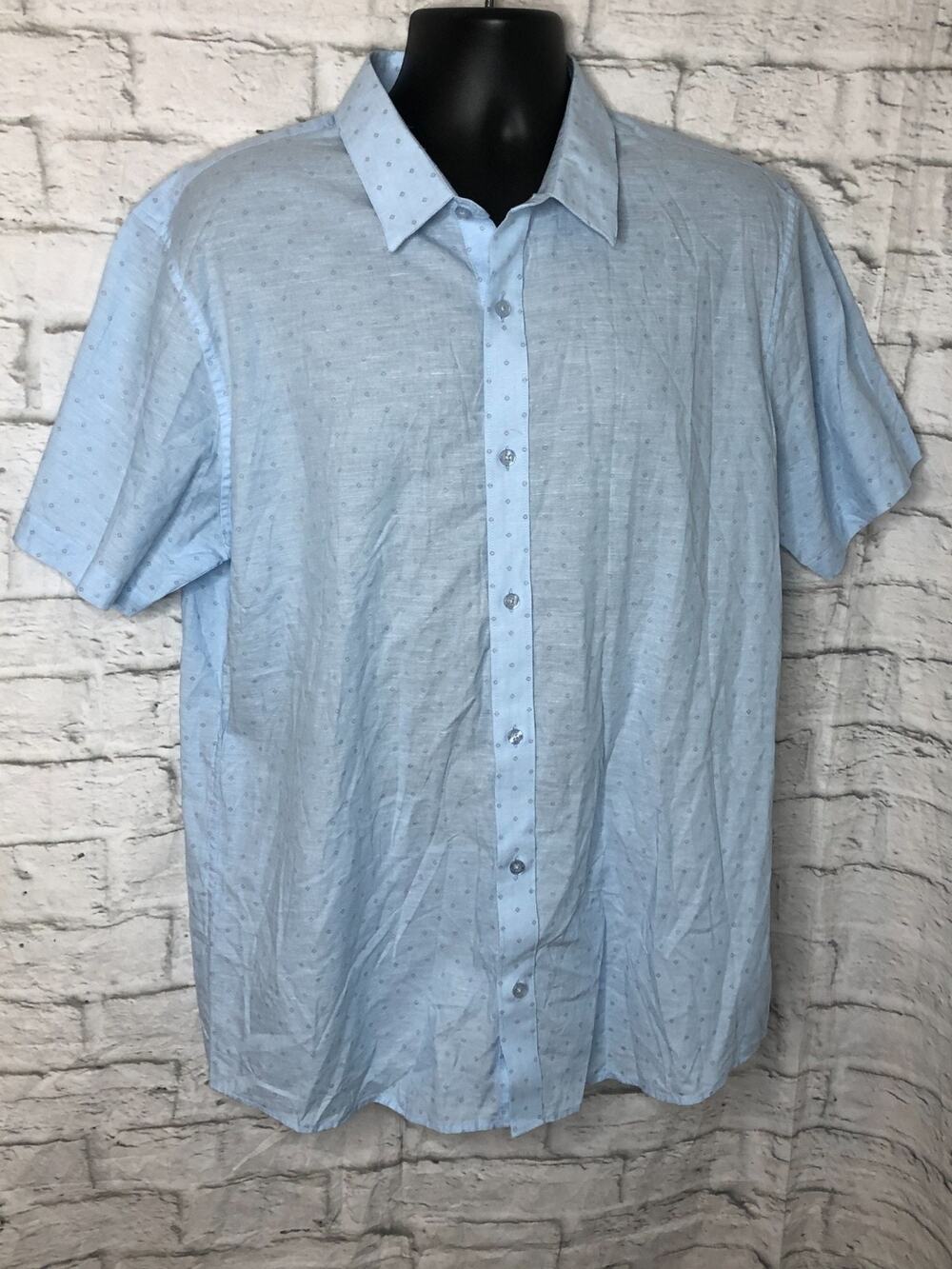 NWT Travis Mathew Tisbury Heather Kentucky Blue Short Sleeve Shirt Mens Sz XL